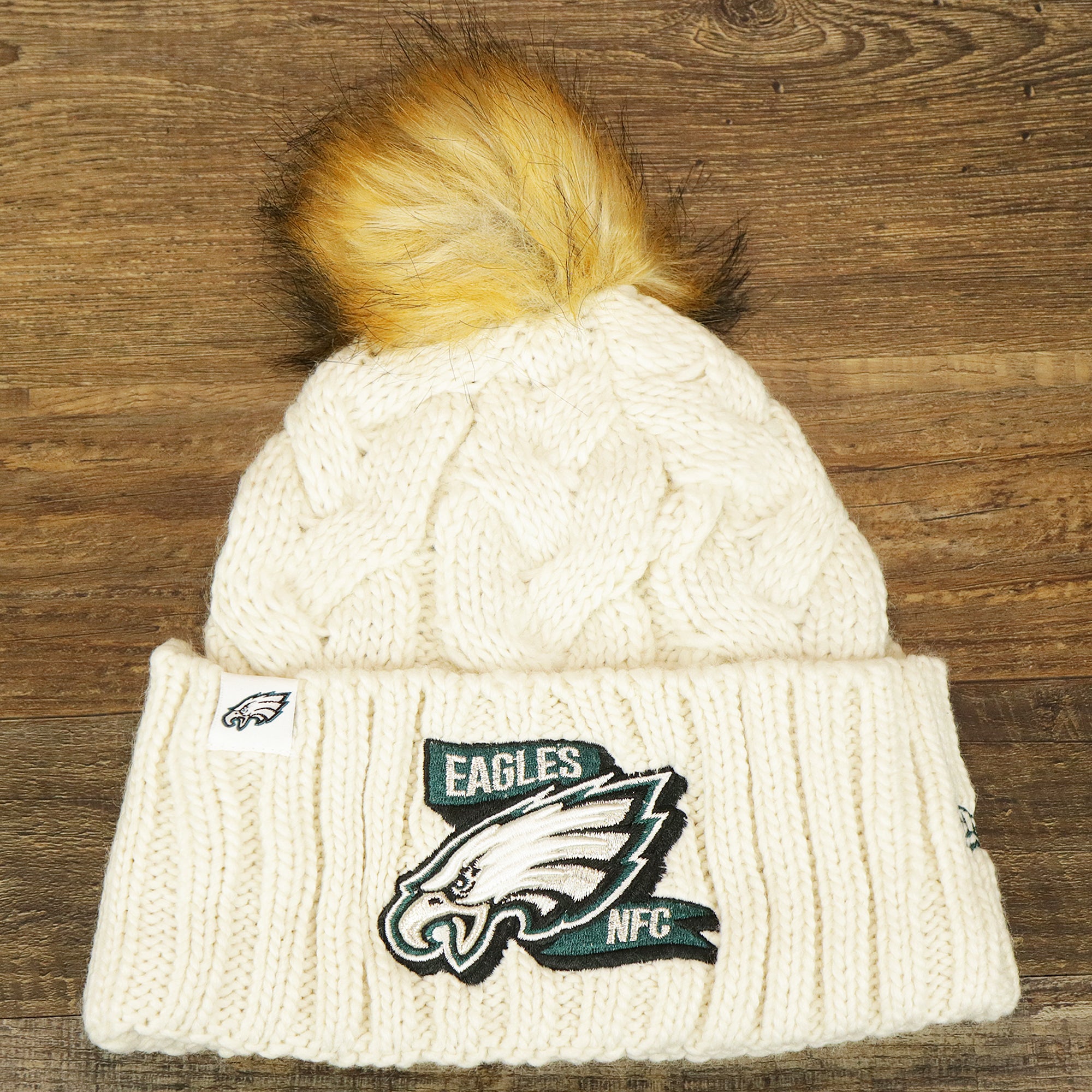 Women's Dallas Cowboys '47 White Meeko Cuffed Knit Hat with Pom