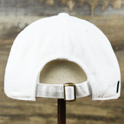 The backside of the OCNJ New Jersey Ocean City Cursive Wordmark Dad Hat | White Dad Hat 