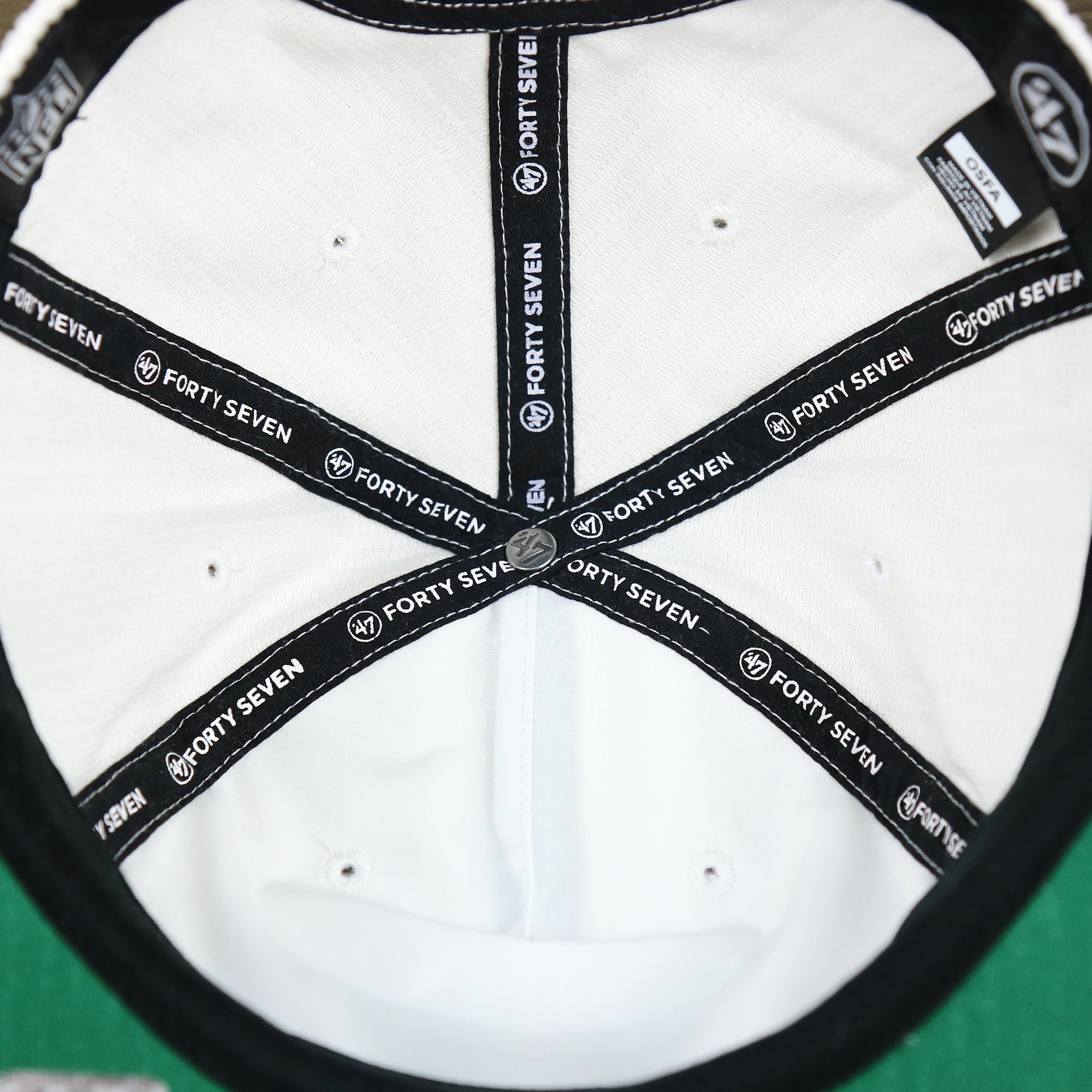 The Inside of the Throwback Philadelphia Eagles Corduroy Snapback Hat | White Corduroy Snap Cap