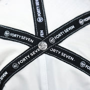 The 47 Brand Metallic Button on the Throwback Philadelphia Eagles Corduroy Snapback Hat | White Corduroy Snap Cap