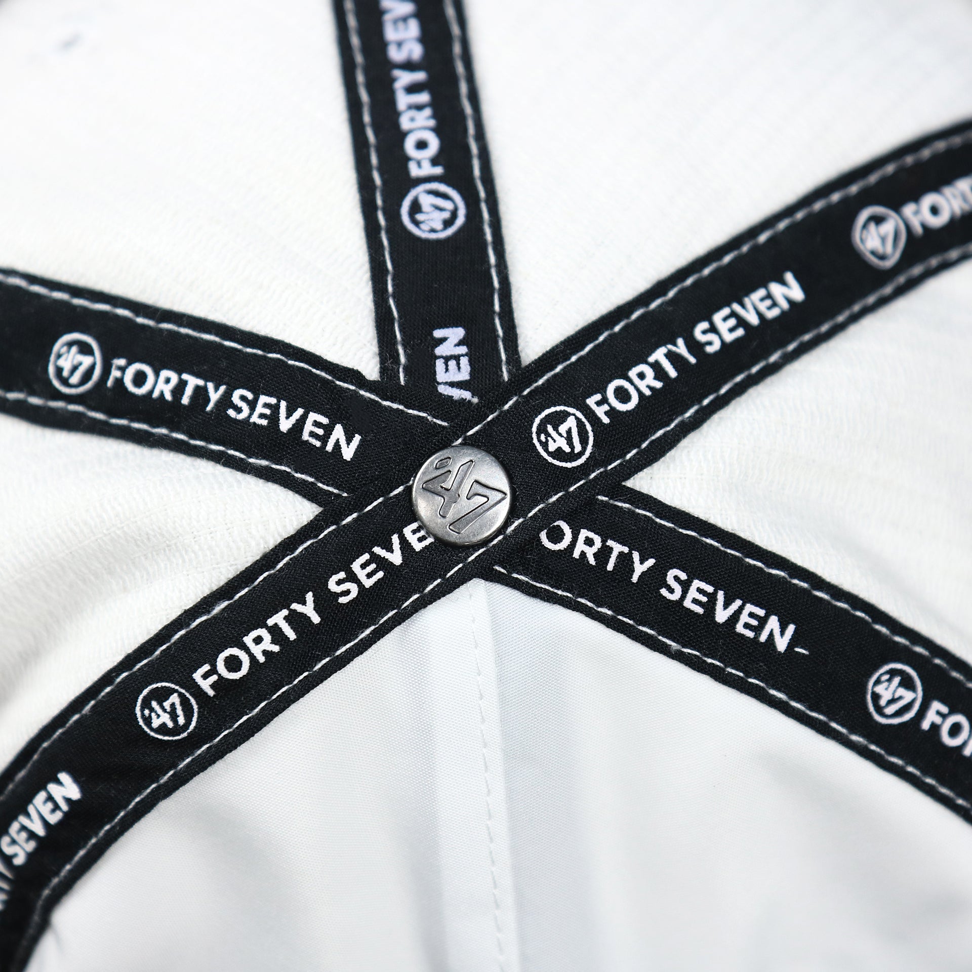 The 47 Brand Metallic Button on the Throwback Philadelphia Eagles Corduroy Snapback Hat | White Corduroy Snap Cap