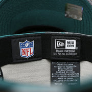 The Tags on the Philadelphia Eagles Summer Training 2022 Camo 39Thirty FlexFit Cap | Midnight Green Camo 39Thirty Cap