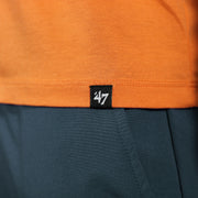 Close up of the 47 label on the Philadelphia Flyers Distressed Arch Wordmark Premium Franklin T-Shirt