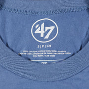 47 brand logo on the Philadelphia Phillies 2022 World Series Fightin' Phils Liberty Bell Premium Franklin Cadet Blue T-Shirt