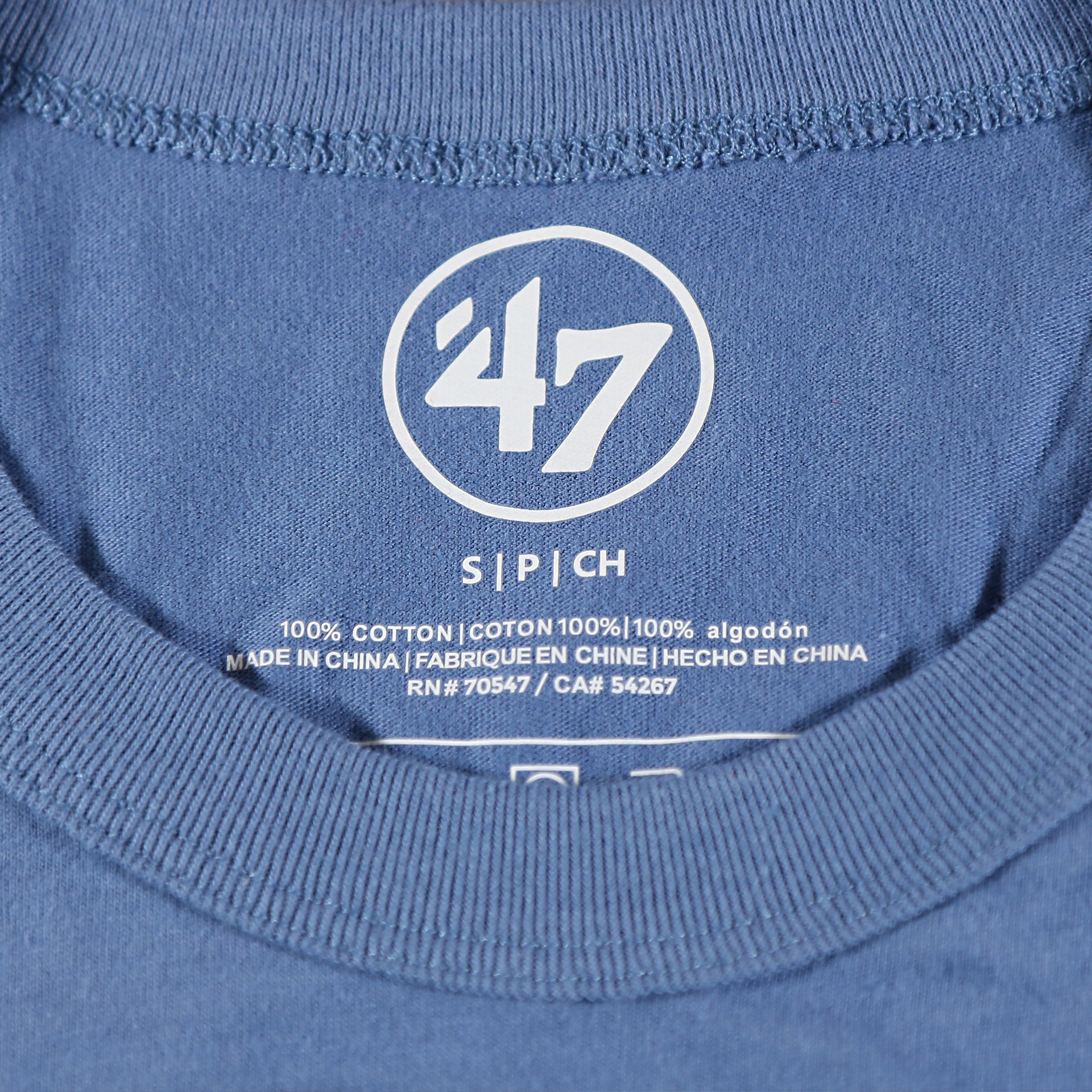 47 brand logo on the Philadelphia Phillies 2022 World Series Fightin' Phils Liberty Bell Premium Franklin Cadet Blue T-Shirt