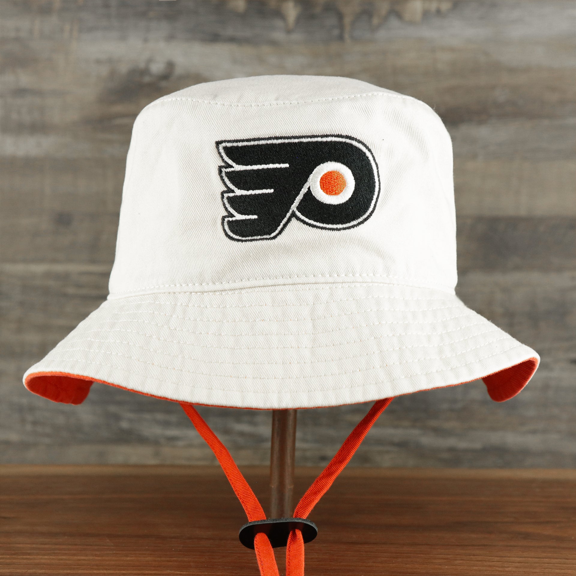 The Philadelphia Flyers Logo Orange Undervisor Bucket Hat | Natural Bucket Hat