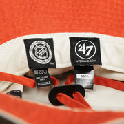 The Tags on the Philadelphia Flyers Logo Orange Undervisor Bucket Hat | Natural Bucket Hat