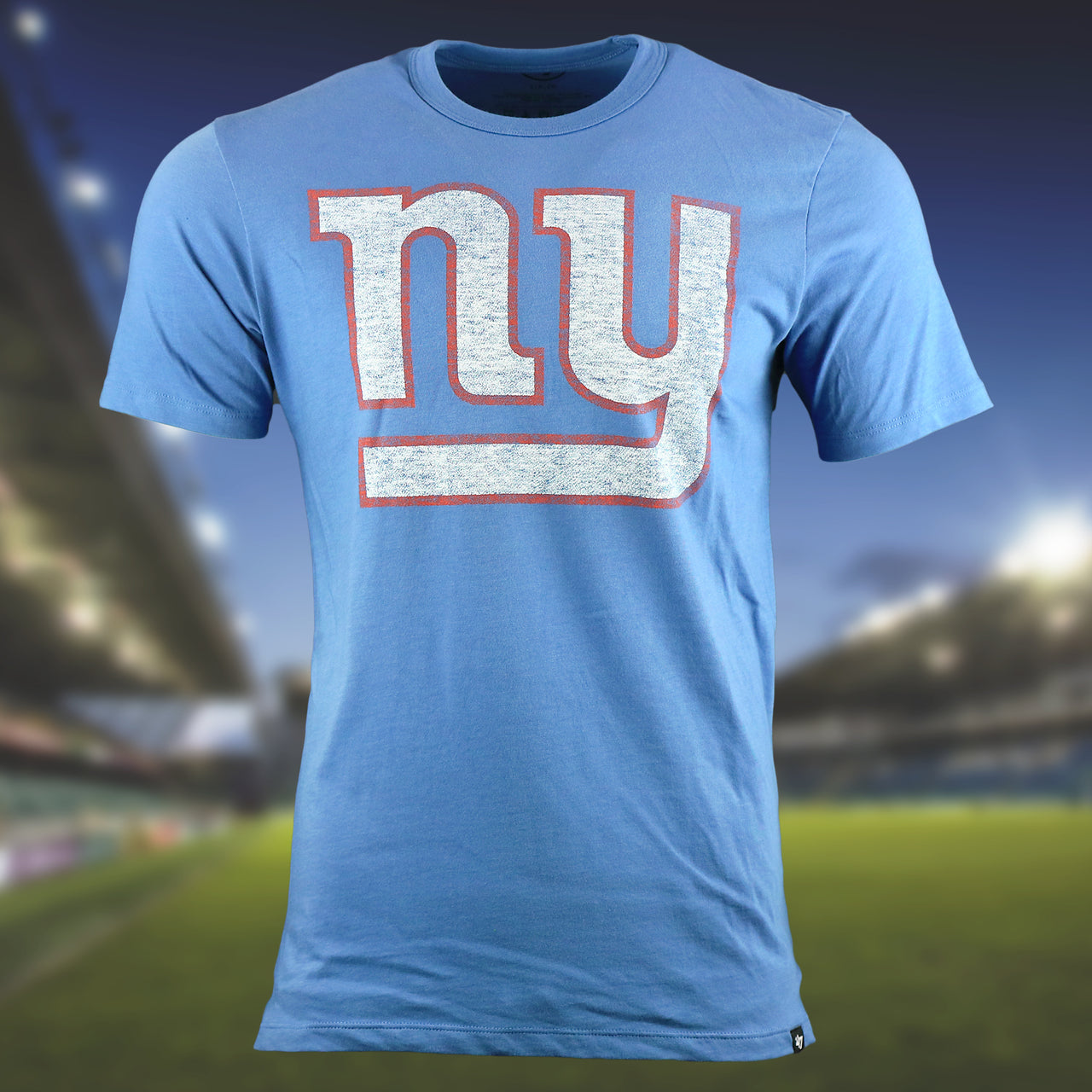 The New York Giants Premier Franklin Worn Printed Giants Logo Tshirt | Cadet Blue Tshirt