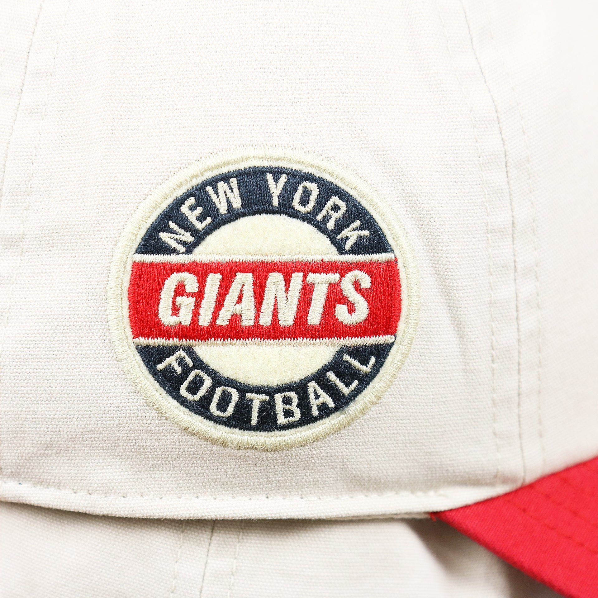 The Giants Side Patch on the Throwback New York Giants Embroidered 1975 Giants Logo NFL Giants Side Patch Dad Hat | Bone Dad Hat