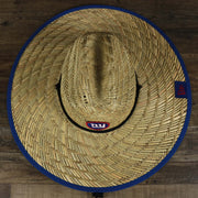 A overhead shot on the New York Giants On Field 2021/2022 Summer Training Straw Hat | New Era OSFM