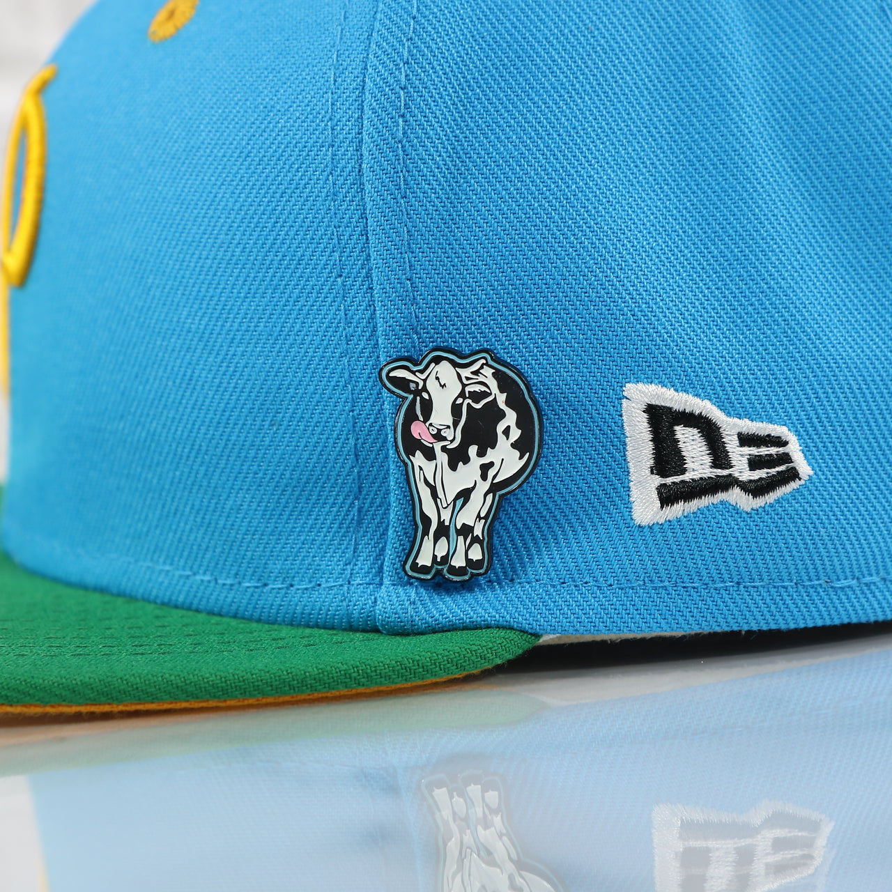 pin on the matching fitted for the Ice Cream Cow Fitted Cap Pin | Enamel Pin for Side Patch Fitted Hat