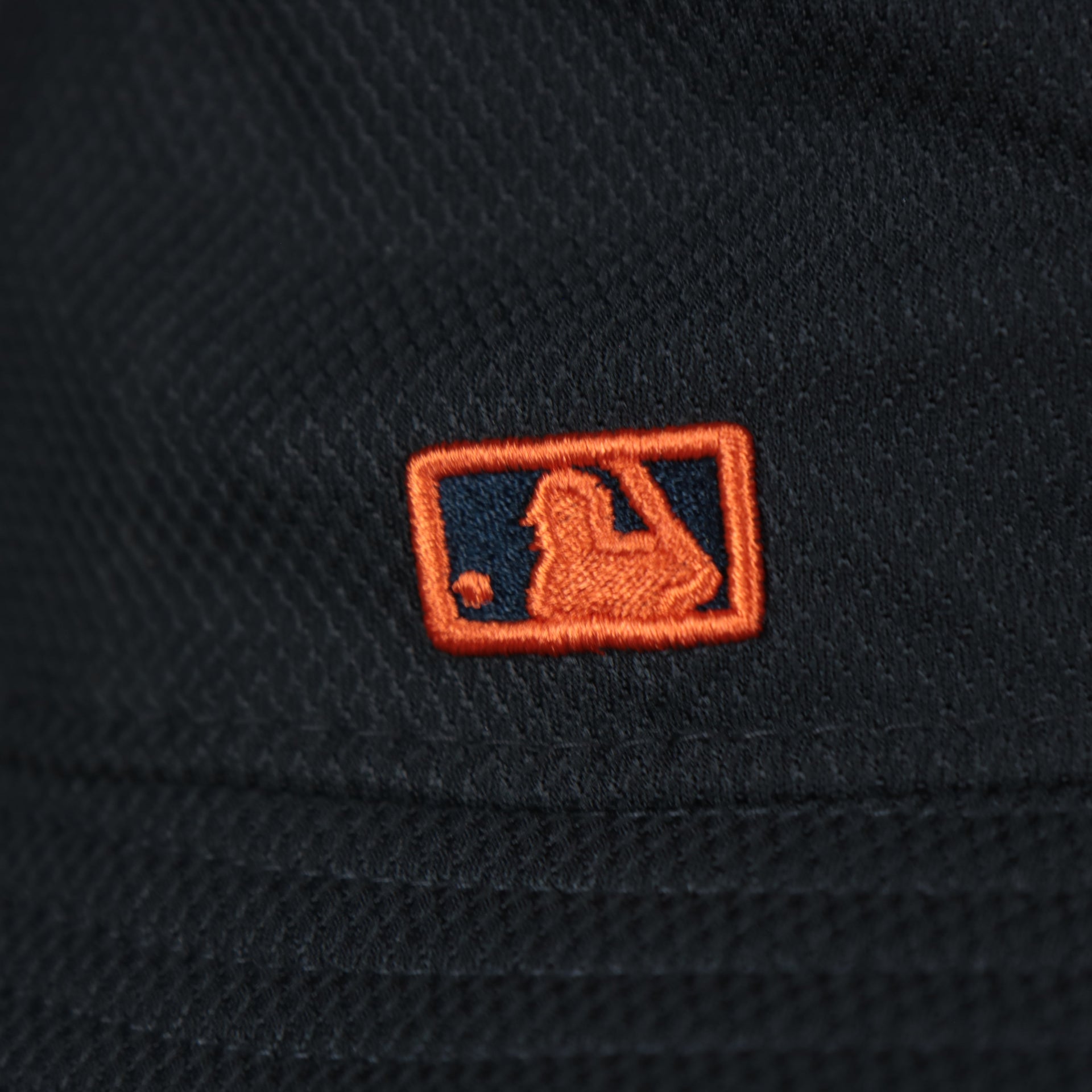 A close up of the MLB Batterman on the Houston Astros MLB 2022 Spring Training Onfield Bucket Hat