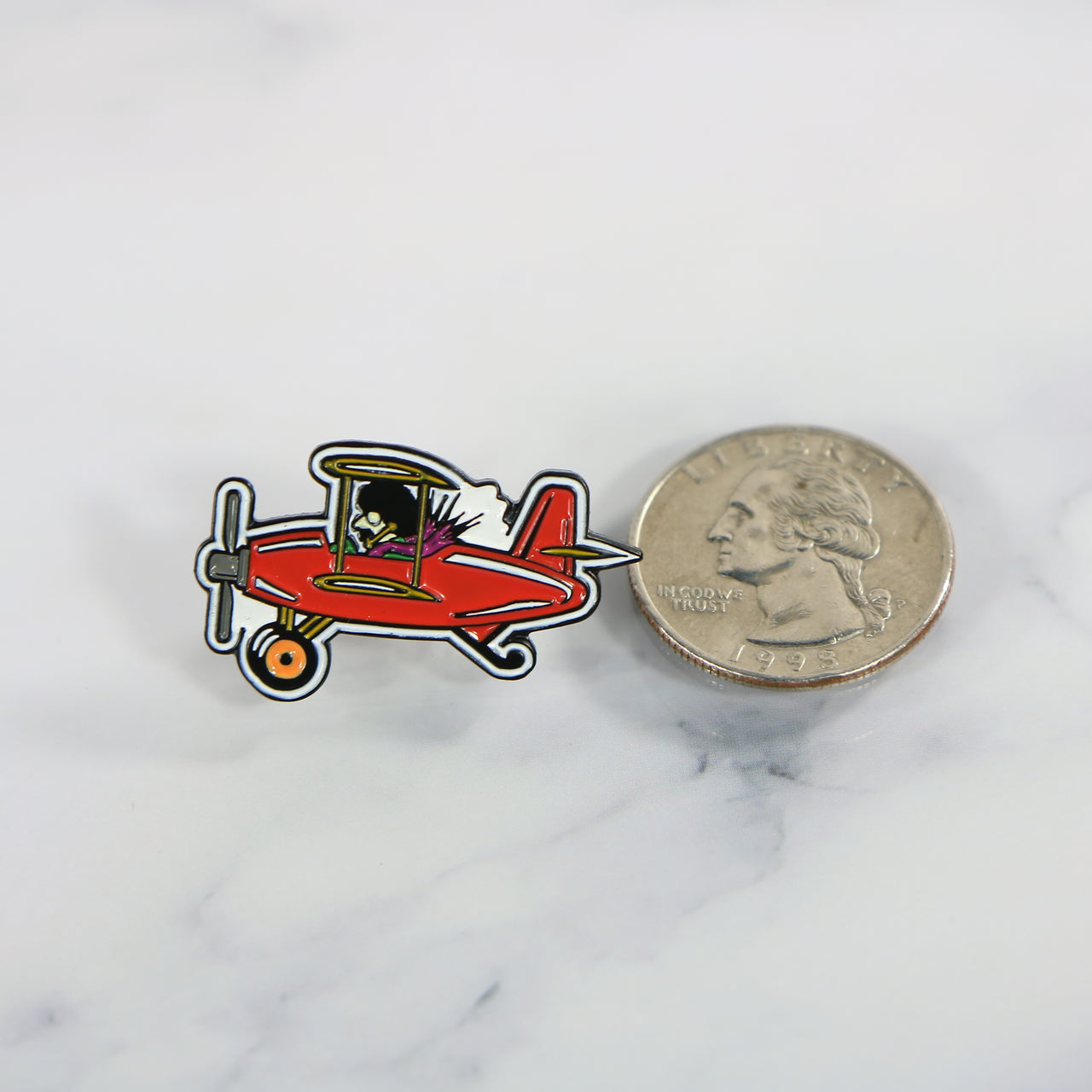 size of the Philadelphia Hoagie Plane Fitted Cap Pin | Enamel Pin for Side Patch Fitted Hat