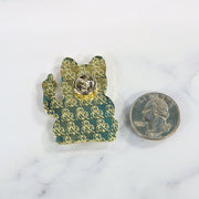 back side of the Chinese Take Out Restaurant Cat Fitted Cap Pin | Enamel Pin For Hat