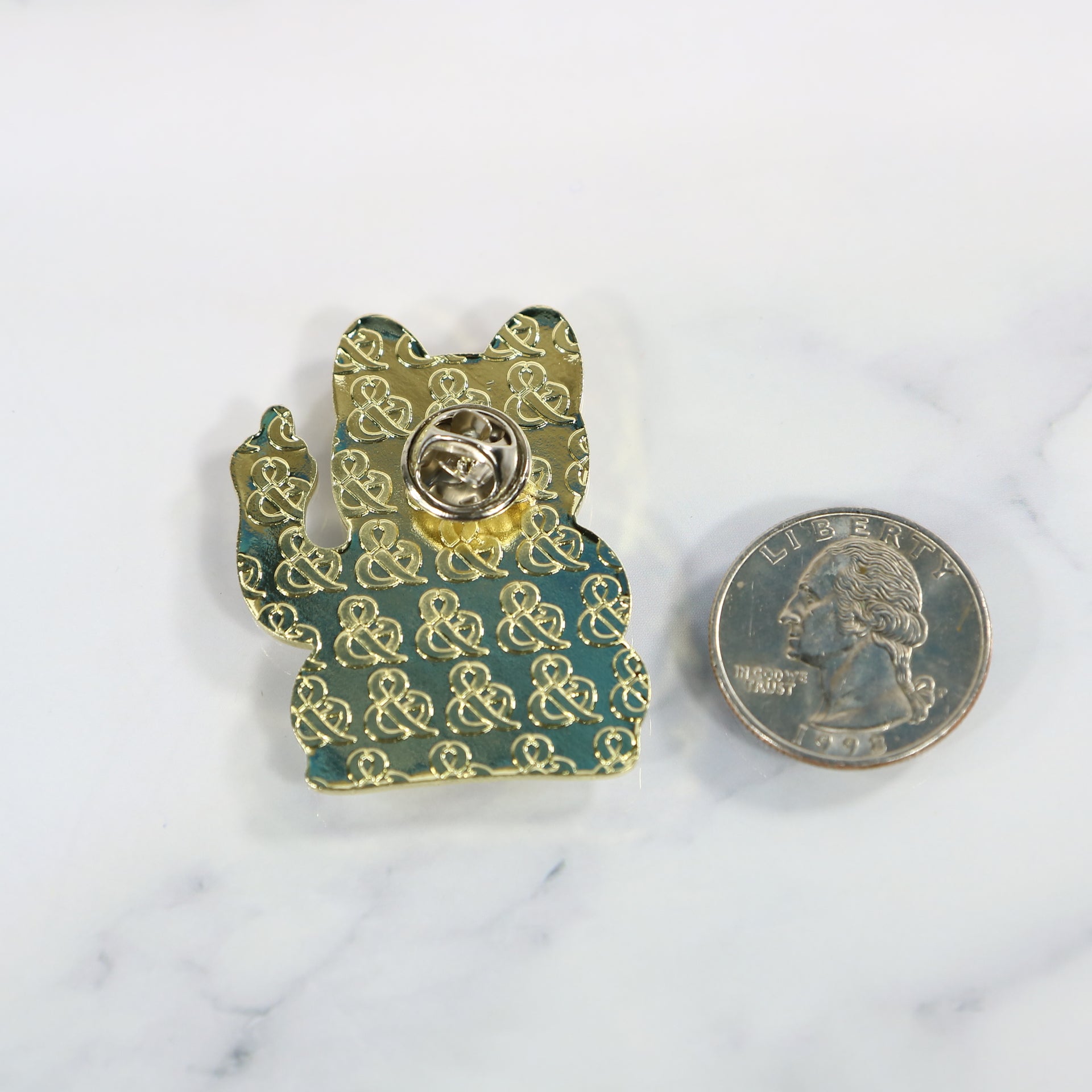 back side of the Chinese Take Out Restaurant Cat Fitted Cap Pin | Enamel Pin For Hat