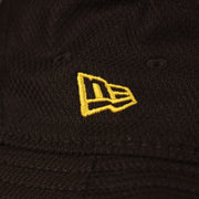 A close up of the New Era logo on the San Diego Padres MLB 2022 Spring Training Onfield Bucket Hat