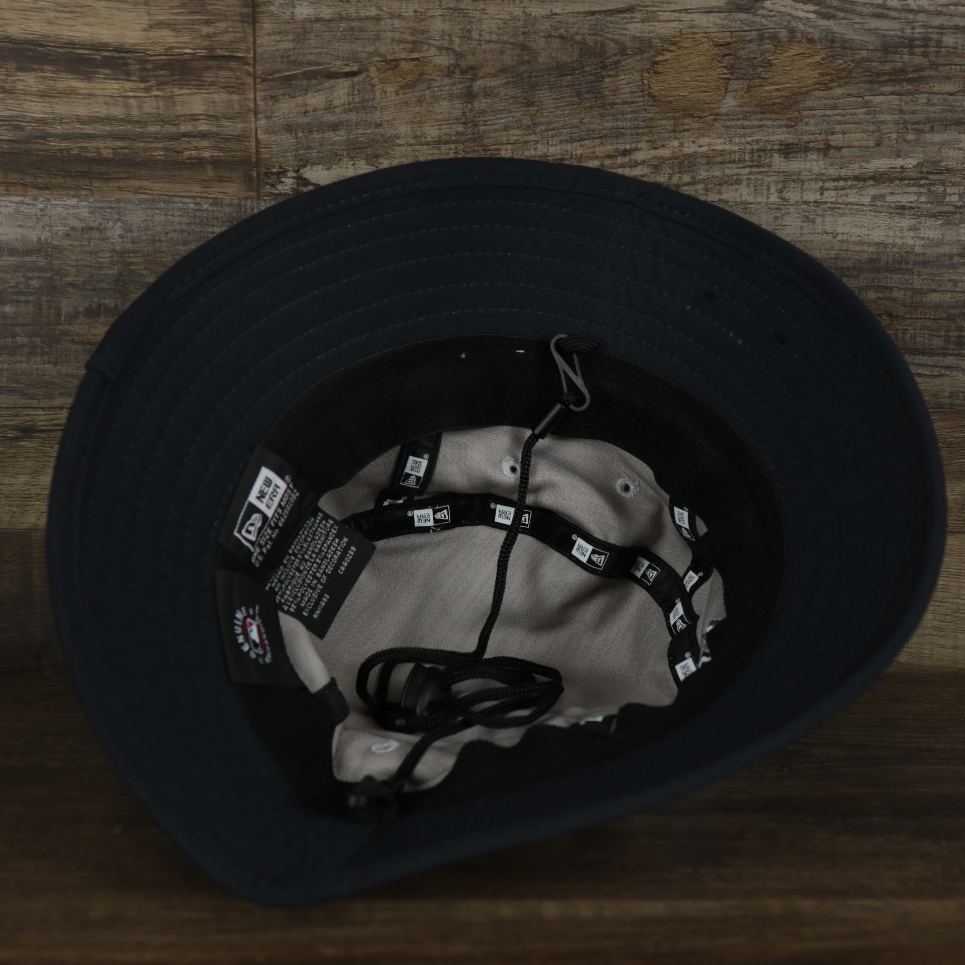 The underside of the New York Yankees New Era Bucket Hat