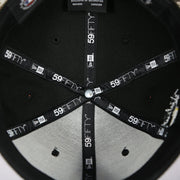 new era 59fifty taping on the Pittsburgh Pirates "City Cluster" Side Patch Gray Bottom Black 59Fifty Fitted Cap