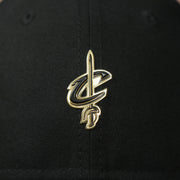 cavaliers logo on the Cleveland Cavaliers 2017 NBA On Court Player Worn Black and Gold 920 Dad Hat