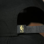 NBA label on the Cleveland Cavaliers 2017 NBA On Court Player Worn Black and Gold 920 Dad Hat