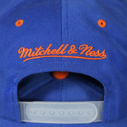 mitchell and ness logo on the Knicks Gray Bottom Snapback | New York Knicks Retro Grey Bottom Snap Cap
