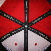 interior of the Los Angeles Clippers XL Logo Red Snapback Hat | LA Clippers Big Logo Green Bottom Snap Back