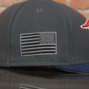 USA flag patch on the New England Patriots Sideline Made In USA Low Crown Fitted Cap