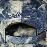 mitchell and ness logo on the Cleveland Cavaliers Acid Wash Denim Dad Hat