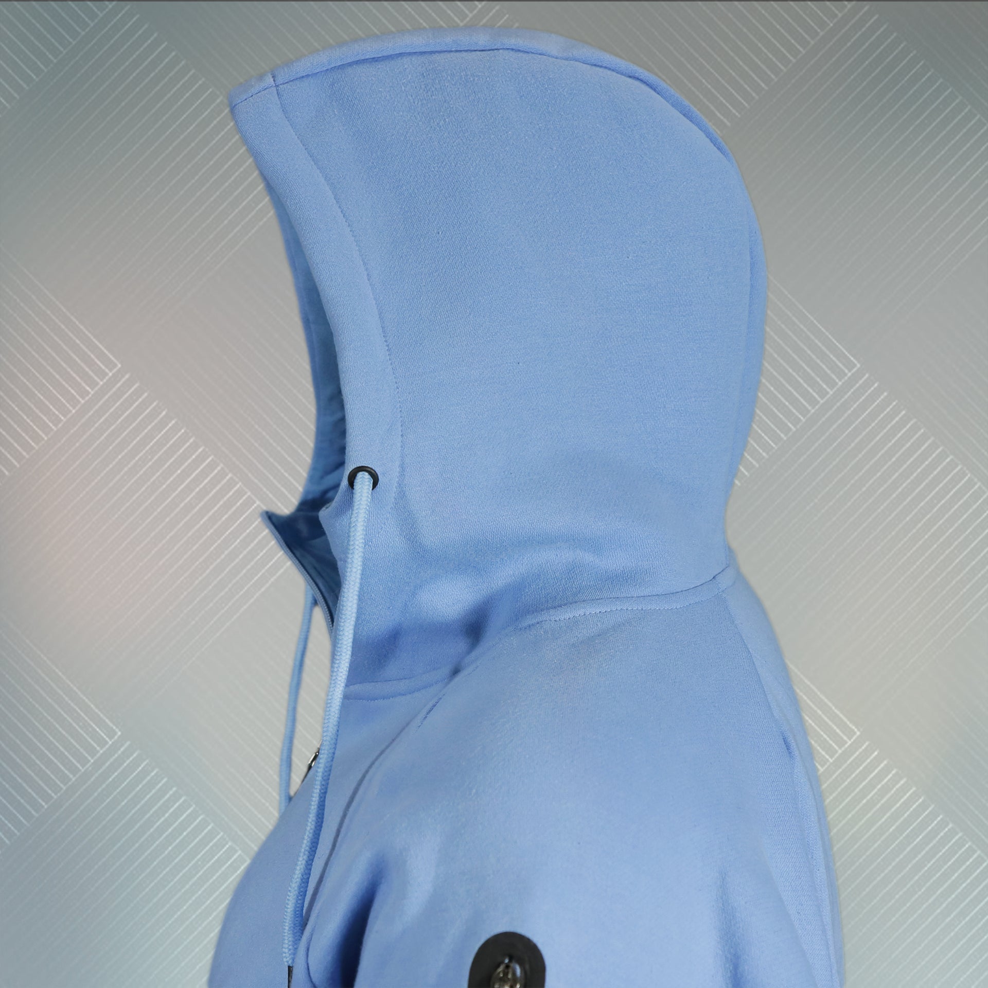 hoodie of the Powder Blue Unbasic Fleece Stash Pocket Sunset Park Tapered Zipper Hoodie | Fleece Light Blue Hoodie