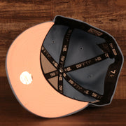 Pink bottom of the Philadelphia Phillies 1996 All Star Game Icy Blue Pink Bottom Side Patch 59Fifty Fitted Cap