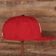 Wearer's right of the Philadelphia Phillies Upside Down Logo Gray Bottom 59Fifty Fitted Cap