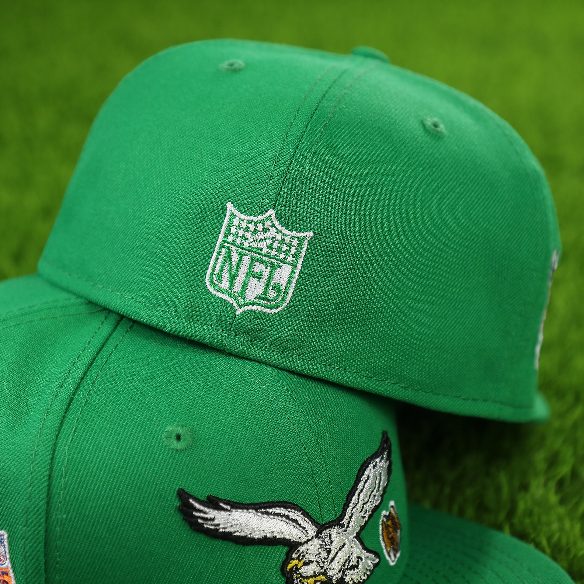 NFL logo on the Philadelphia Eagles 1997 Pro Bowl Grey Underbrim All Over Embroidered 5950 Cap | Kelly