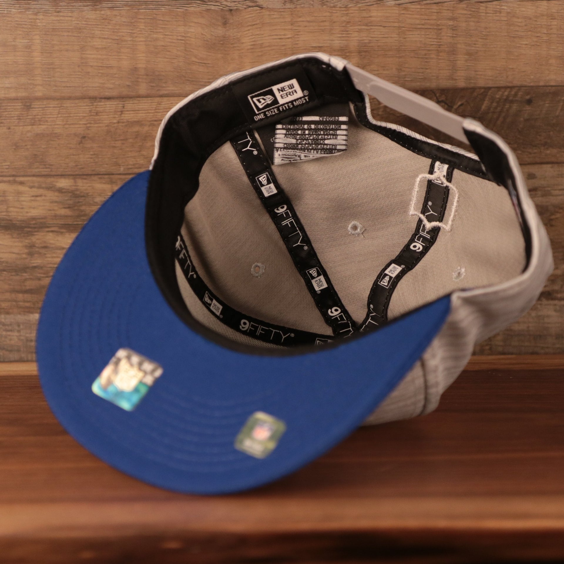 The New Era patch inside the 2021 nfl on field snapback hat.