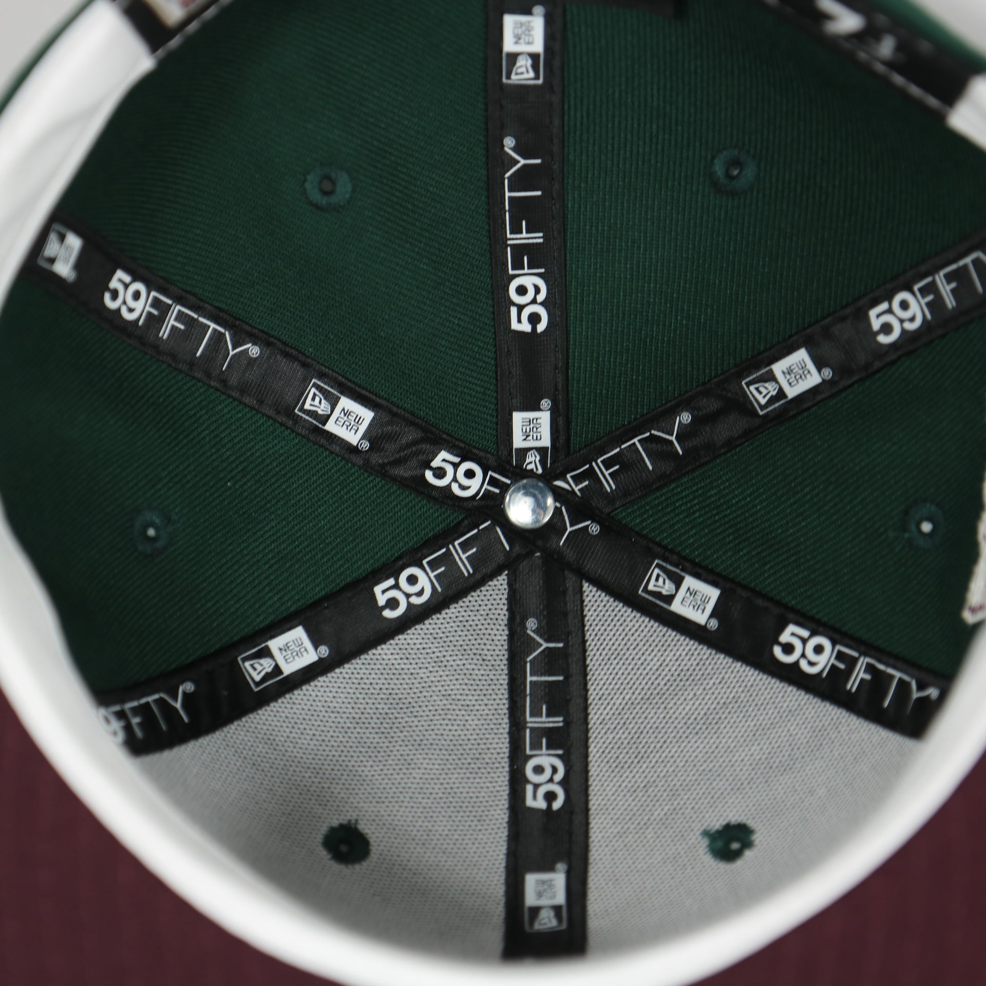 59Fifty taping on the interior of the Philadelphia Phillies Cooperstown 1952 All Star Game Side Patch Maroon UV 59Fifty Fitted Cap | Vintage Christmas Movie Pack