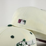 Cooperstown batterman logo on the Chicago White Sox Cooperstown 75 Years Side Patch Maroon UV 59Fifty Fitted Cap | Vintage Christmas Movie Pack