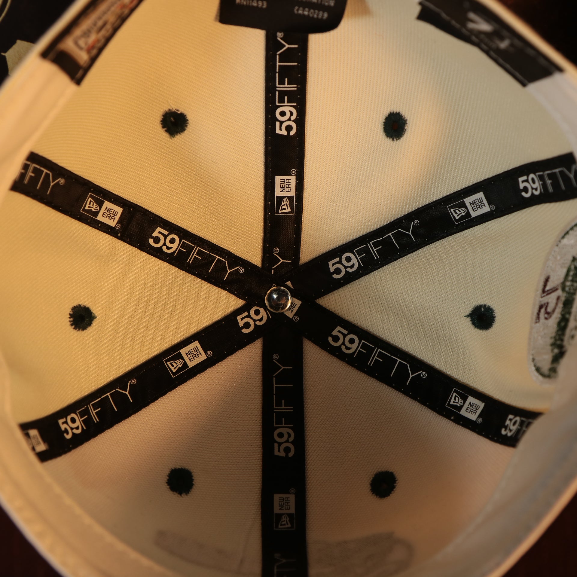 59Fifty taping on the interior of the Chicago White Sox Cooperstown 75 Years Side Patch Maroon UV 59Fifty Fitted Cap | Vintage Christmas Movie Pack