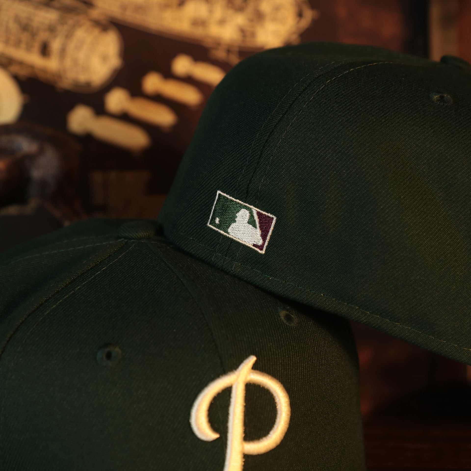 Flat Cooperstown Batterman logo on the Philadelphia Phillies Cooperstown 1952 All Star Game Side Patch Maroon UV 59Fifty Fitted Cap | Vintage Christmas Movie Pack