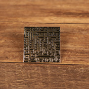 The Kufic Arabic Square Art Ahya Fitted Cap Pin | Enamel Pin For Hat