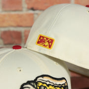 Raised Minor League Batterman logo on the Lehigh Valley Iron Pigs Cheesesteak With Onions Yellow UV Plain Jane 59Fifty Fitted Cap | Cap Swag Exclusive