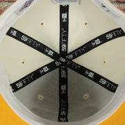 59Fifty taping on the interior of the Lehigh Valley Iron Pigs Cheesesteak With Onions Yellow UV Plain Jane 59Fifty Fitted Cap | Cap Swag Exclusive