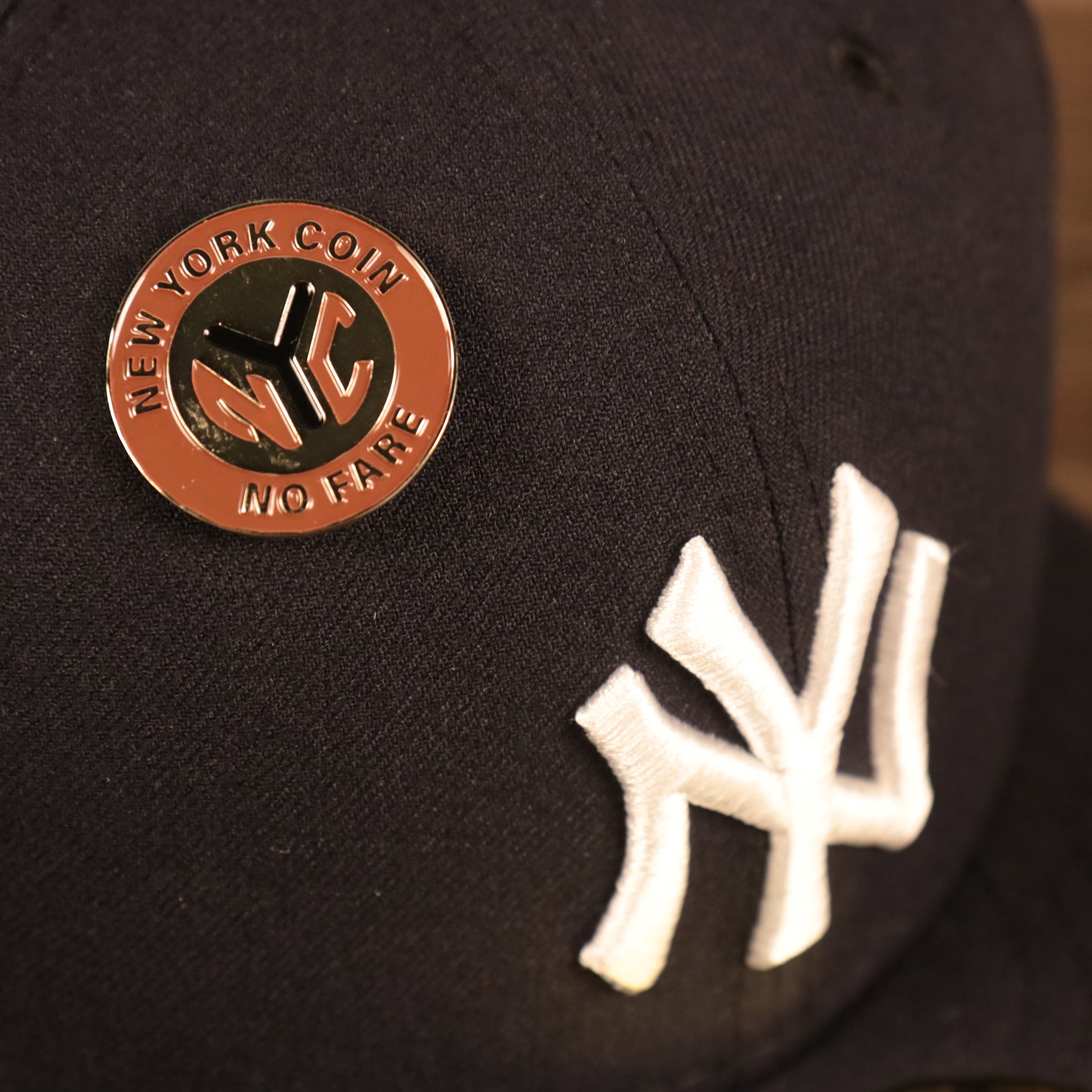 The New York Metro Fare Token Fitted Cap Pin | Enamel Pin For Hat on the New York Metro Fare Token Fitted Cap Pin | Enamel Pin For Hat