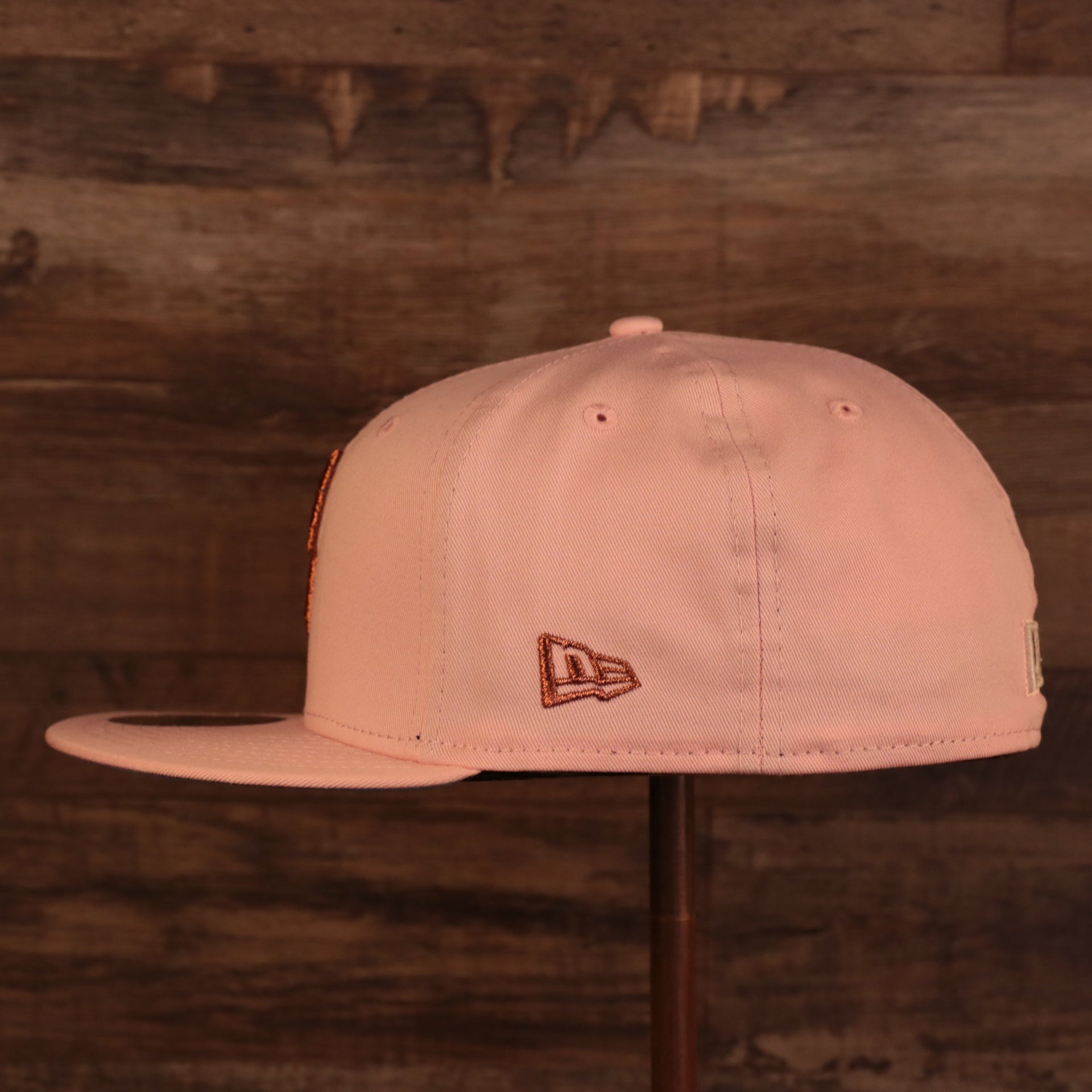 Wearer's left of Philadelphia Phillies Glow In The Dark 1996 All Star Game "il napoletano" Sky Blue Bottom Side Patch 59Fifty Fitted Cap