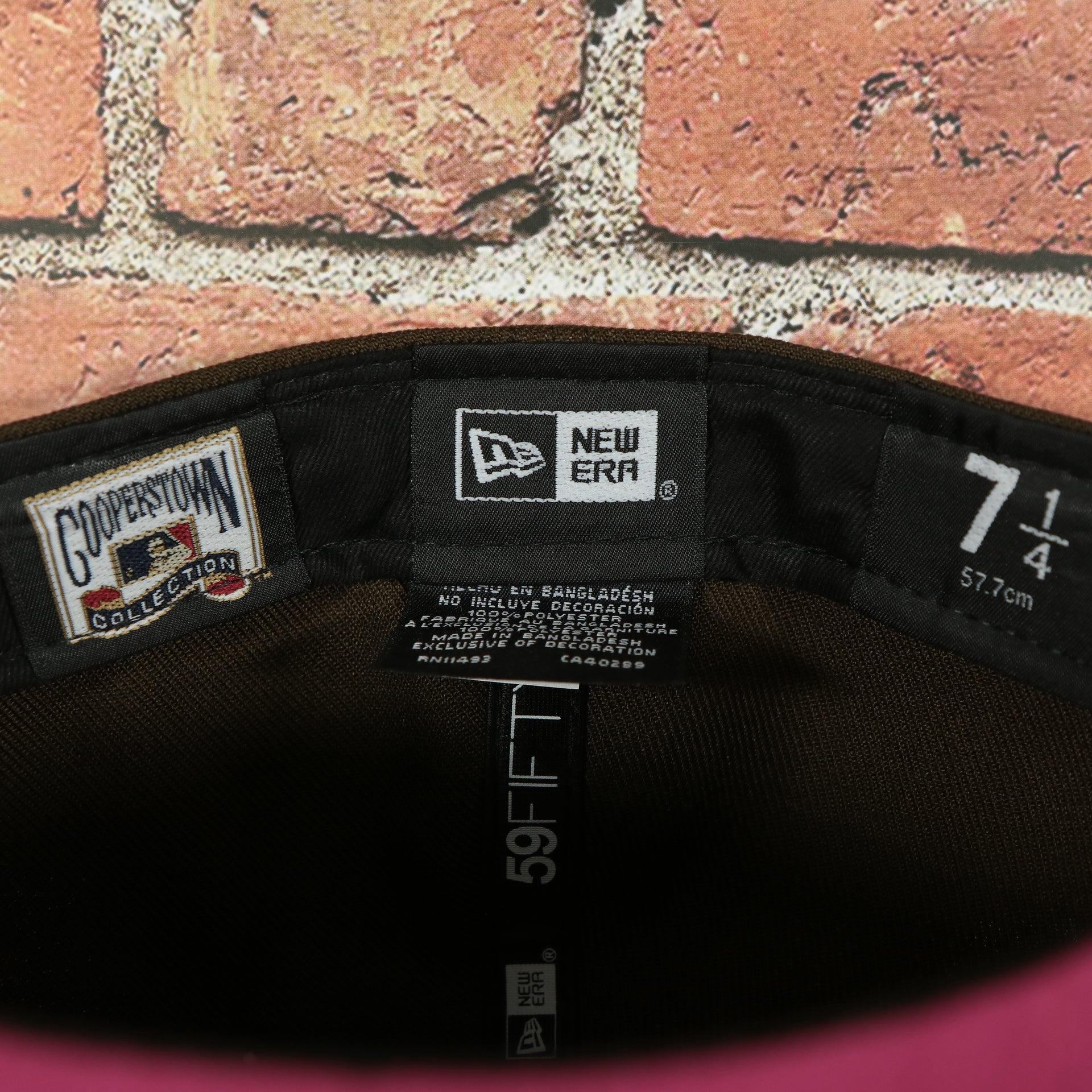 new era label on the Cooperstown Boston Red Sox Coffee Shop 1946 All Star Game Fenway Park Side Patch 59Fifty Fitted Cap | Donut Pack Walnut 59Fifty