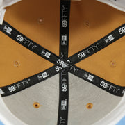 new era taping on the Philadelphia Phillies Cooperstown 1910 Logo 100th Anniversary Side Patch Icy Blue UV 59Fifty Fitted Cap | "English Toffee" Hoagie Pack