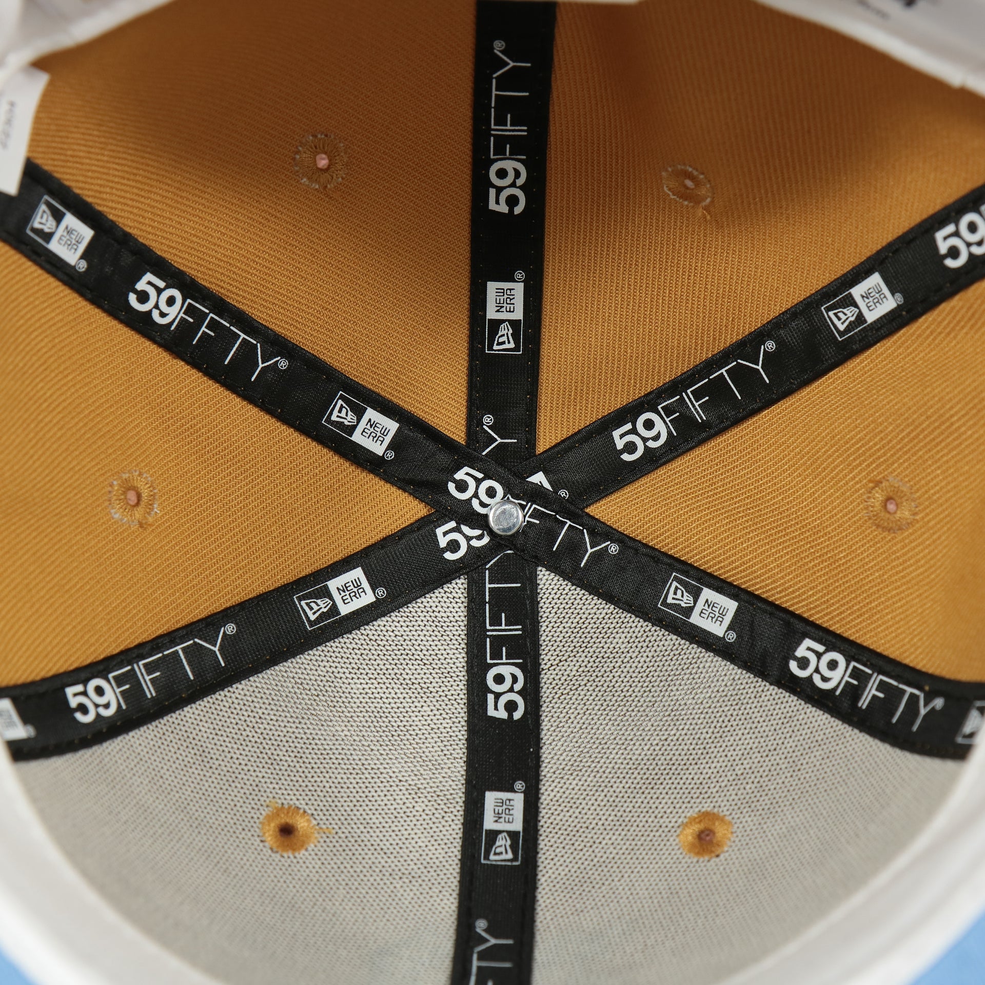 new era taping on the Philadelphia Phillies Cooperstown 1910 Logo 100th Anniversary Side Patch Icy Blue UV 59Fifty Fitted Cap | "English Toffee" Hoagie Pack