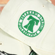veterans stadium patch on the Philadelphia Eagles Throwback Logo Veterans Stadium Side Patch Chrome Green UV 59Fifty Fitted Cap