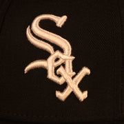 Close up of the White Sox logo on the Chicago White Sox "Pride Patch" All Over Gray Bottom Side Patch 59Fifty Fitted Cap
