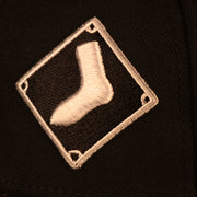 Close up of the Sock logo for the White Sox on the Chicago White Sox "Pride Patch" All Over Gray Bottom Side Patch 59Fifty Fitted Cap