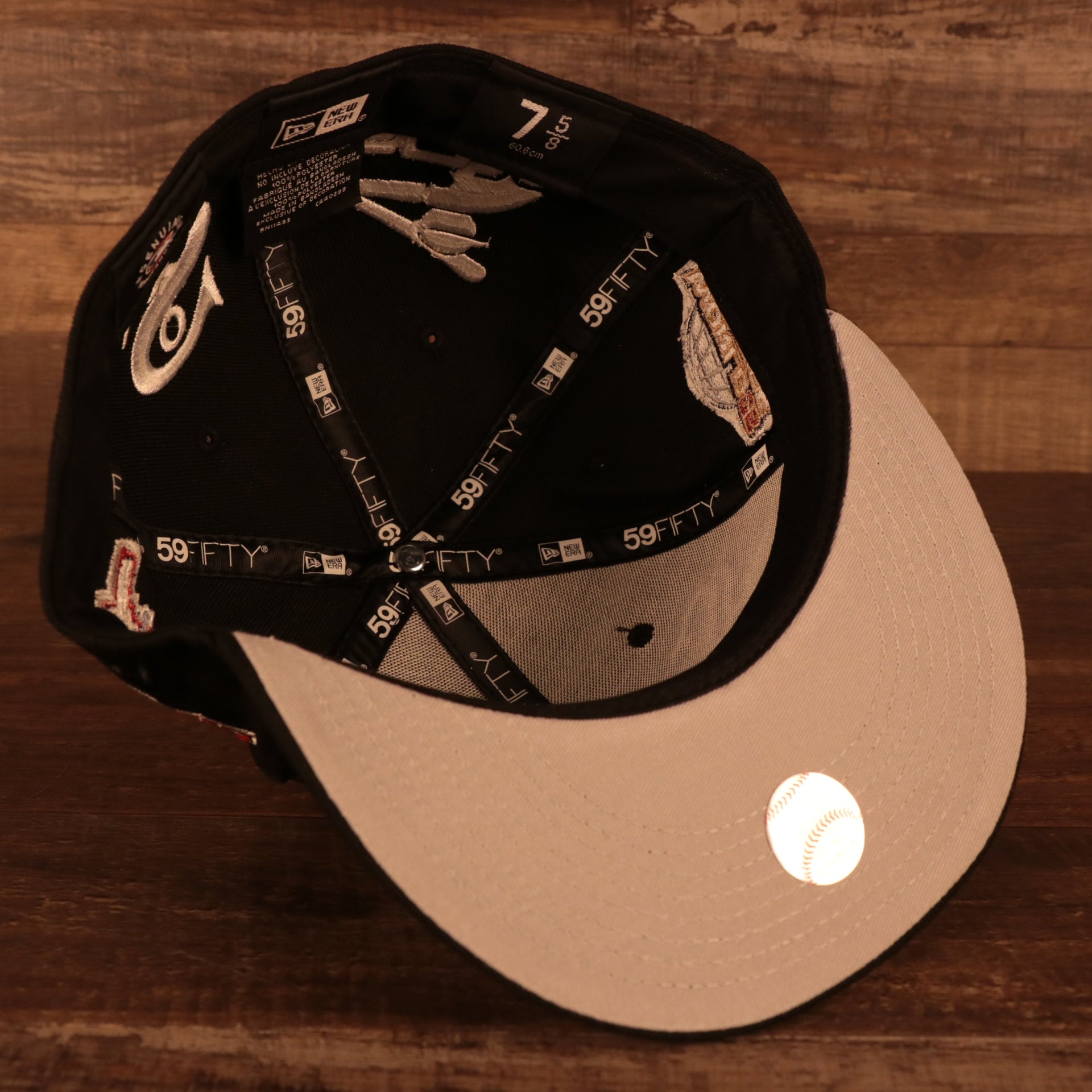 Interior of the Chicago White Sox "Pride Patch" All Over Gray Bottom Side Patch 59Fifty Fitted Cap