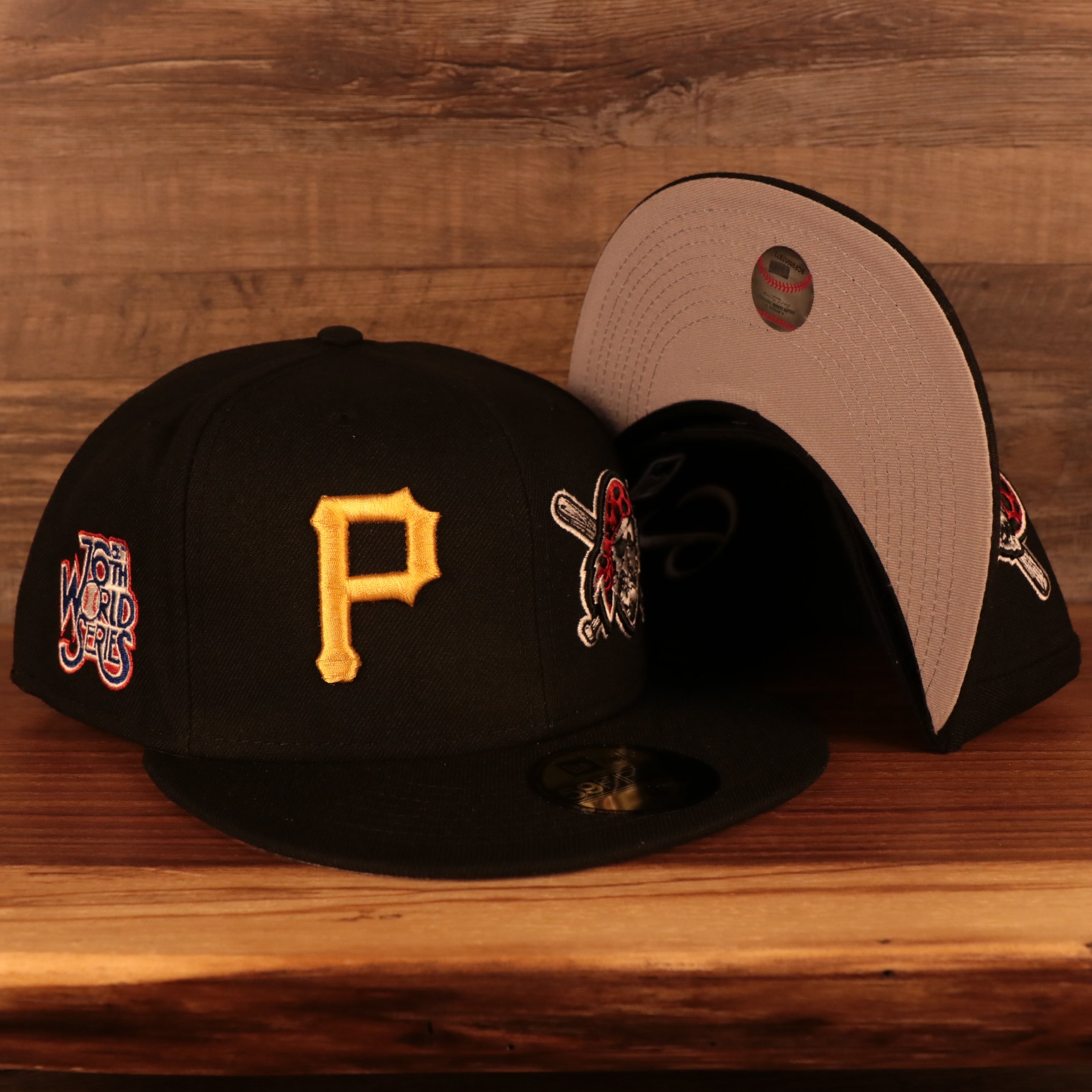 Vegas Gold Pittsburgh Pirates Olive Green Visor Gray Bottom Pirates Flag Side Patch New Era 59FIFTY Fitted 7 5/8